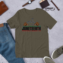 Load image into Gallery viewer, Short-Sleeve "Broken Chains Juneteenth" Unisex T-Shirt